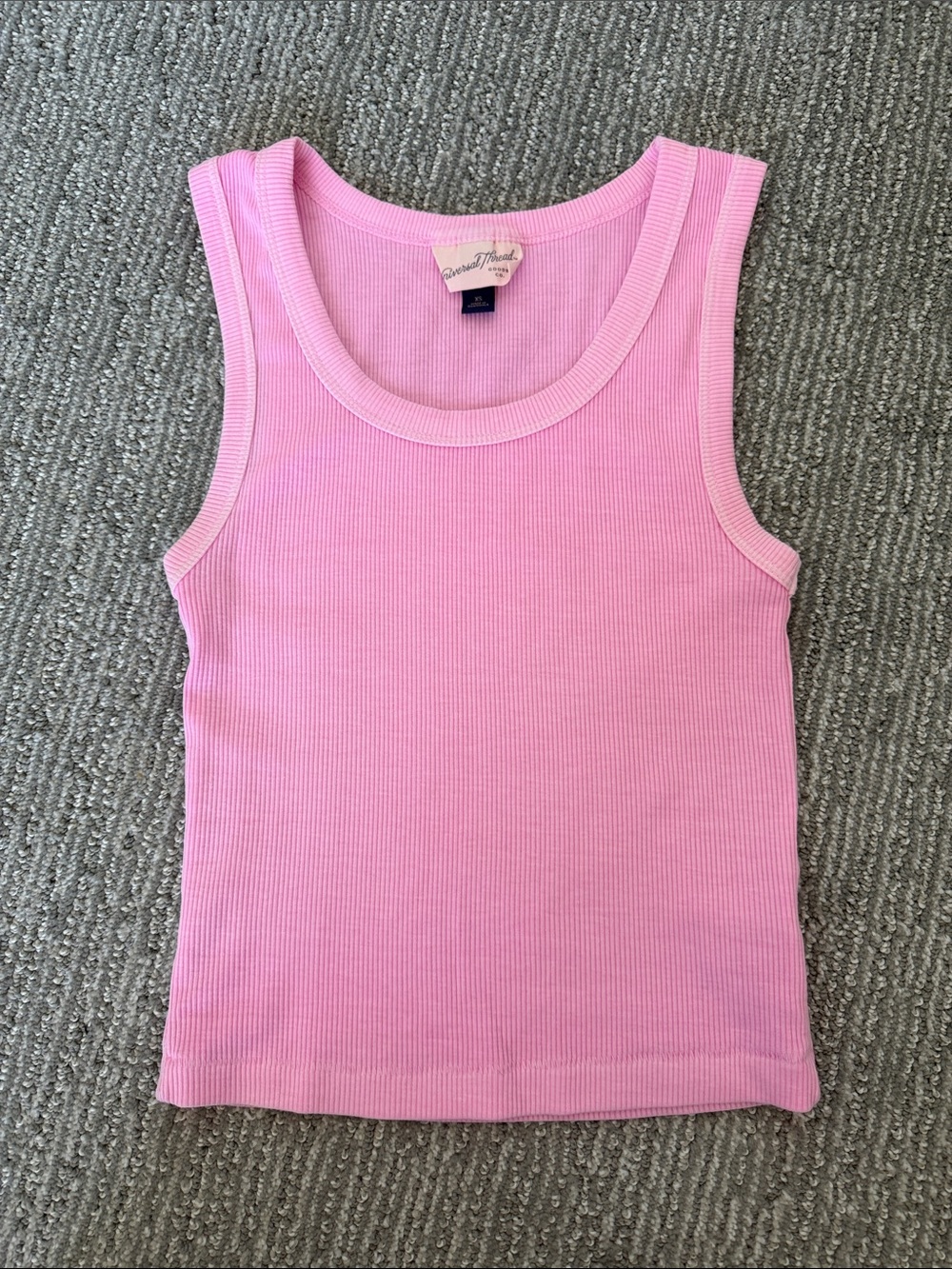 Universal Thread Pink Ribbed Scoop Neck Tank